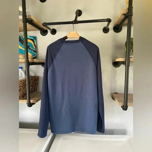 Orvis Men’s Long Sleeve Lounge Shirt M Heathered Blue Outdoor Base-layer Crew - Picture 2 of 8